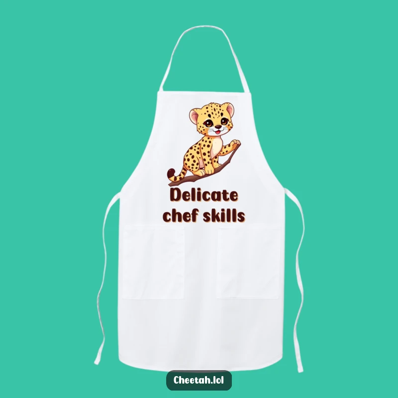Funny Cheetah Cub Apron: Graceful Kitchen Acrobat, Hilarious Cooking Surprise