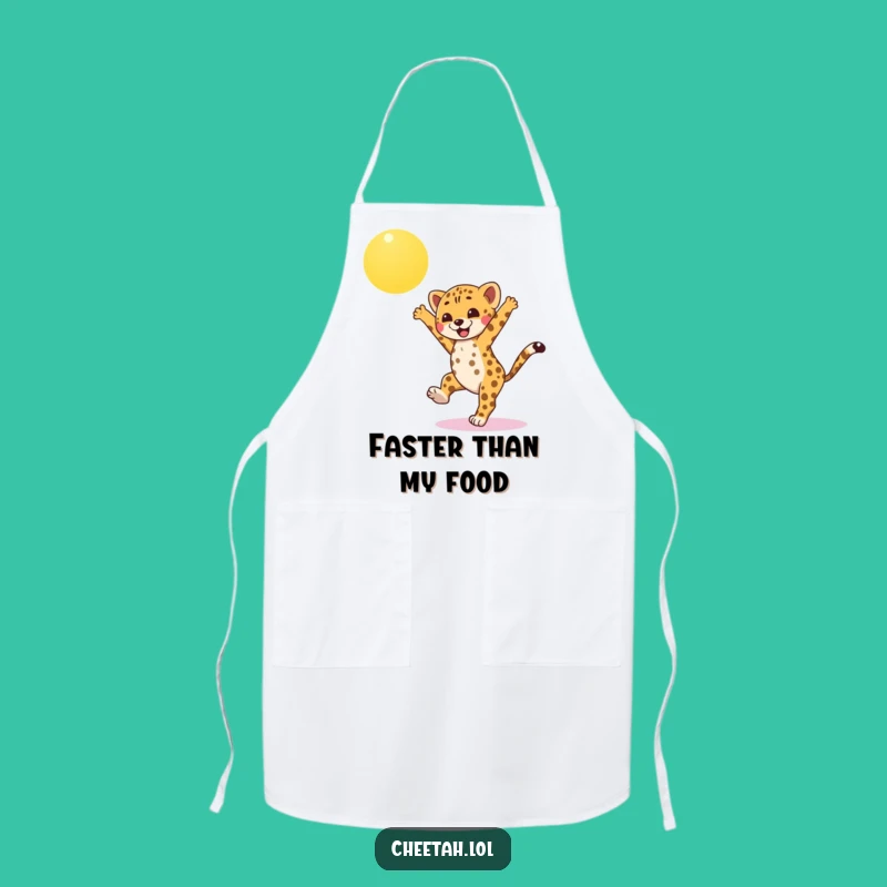 Funny Cheetah Cub Apron: Cook Up Smiles with Cartwheeling Fun
