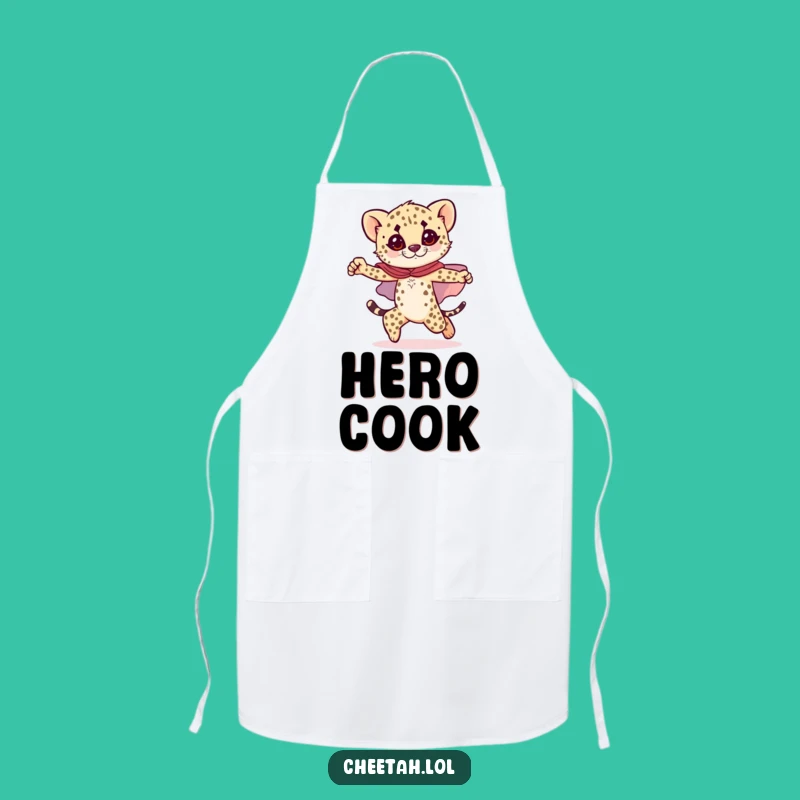 Funny Cheetah Cub Apron: Cook with Heroic Flair and Boldness