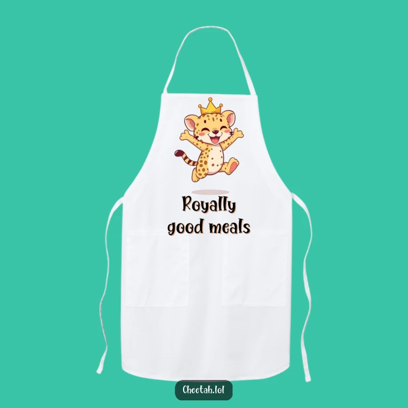 Funny Cheetah Cub Crown Apron - Cook Like Royalty