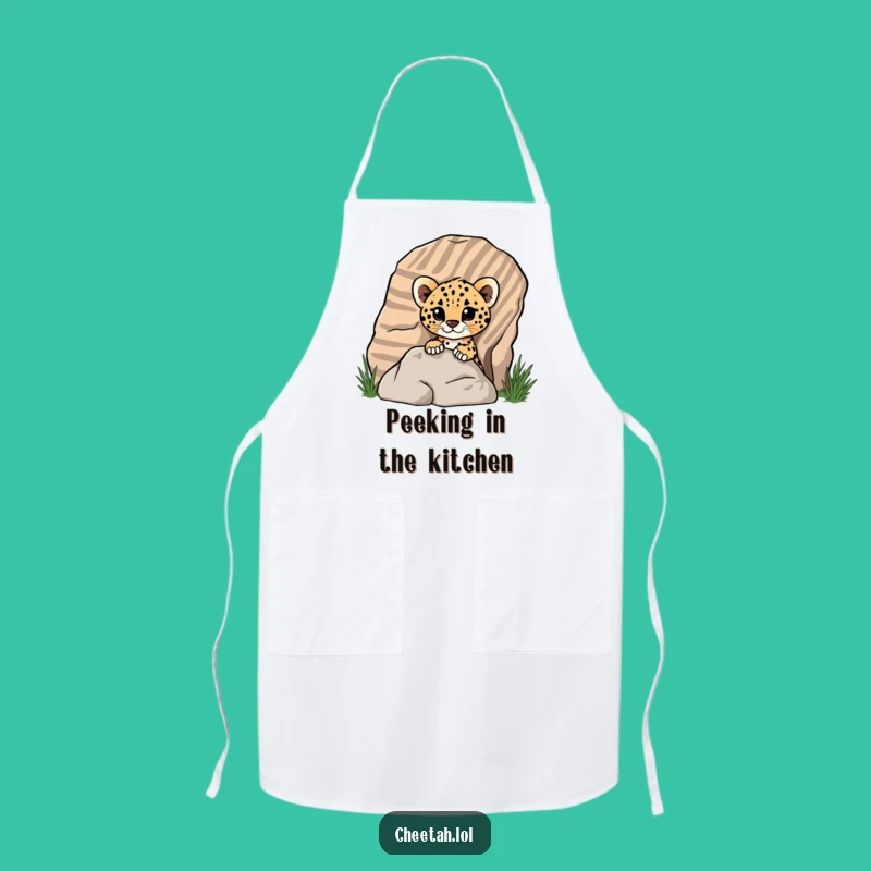 Funny Cheetah Cub Apron - Kitchen Humor for Aspiring Chefs Gift