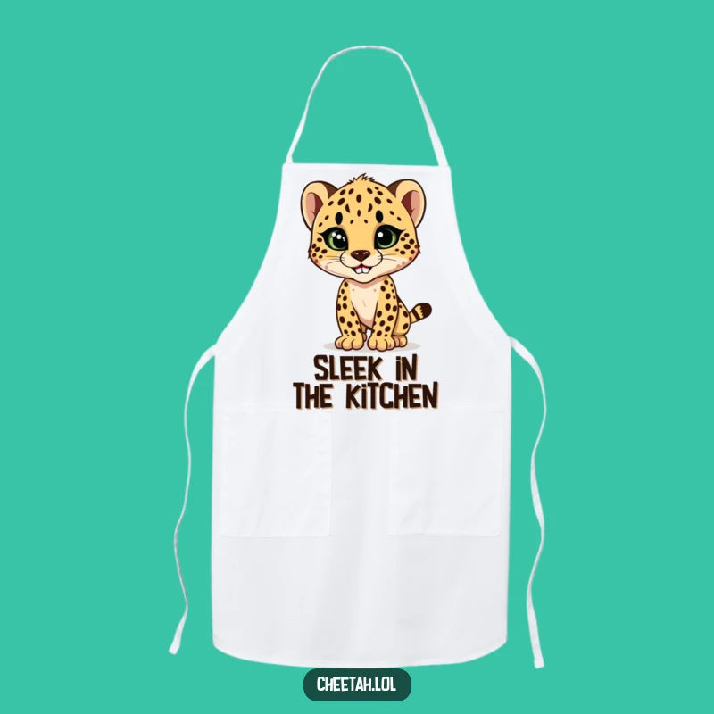 Funny Cheetah Cub Style Apron: Cook with Fierce Flair and Humor