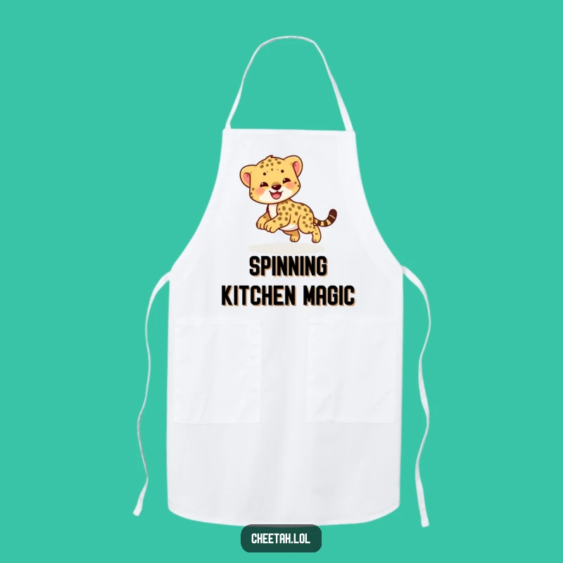 Funny Happy Cheetah Cub Playful Apron - Cook with Joyful Spirit!