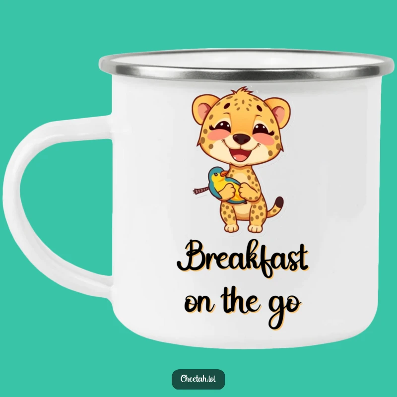 Funny Cheetah Camping Mug: Durable & Hilarious, Perfect Outdoor Funny Gift