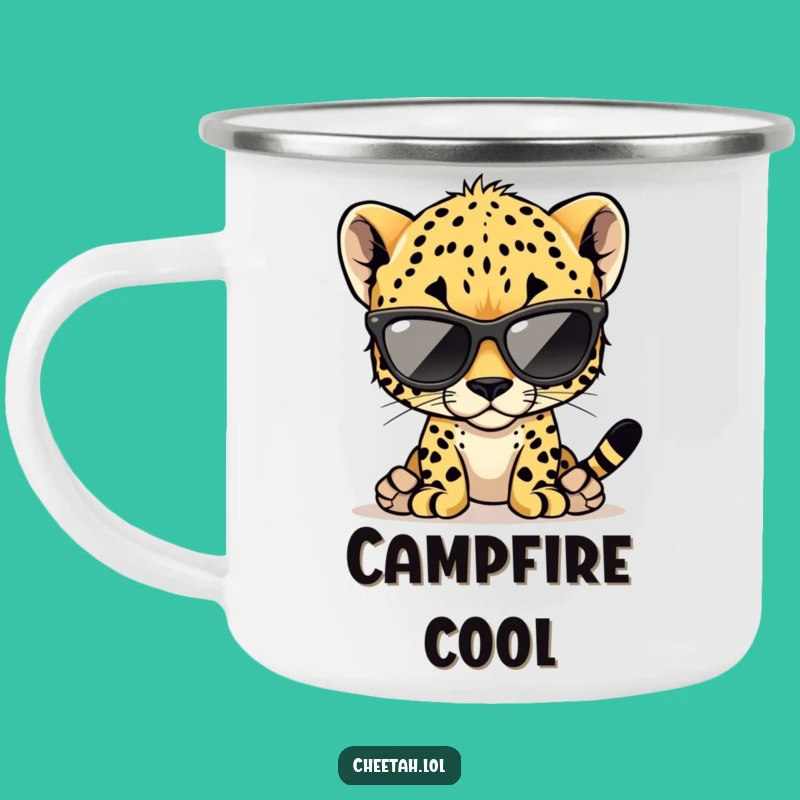 Funny Cheetah Cub Camping Mug: Outdoor Cool Cub Adventure Cup