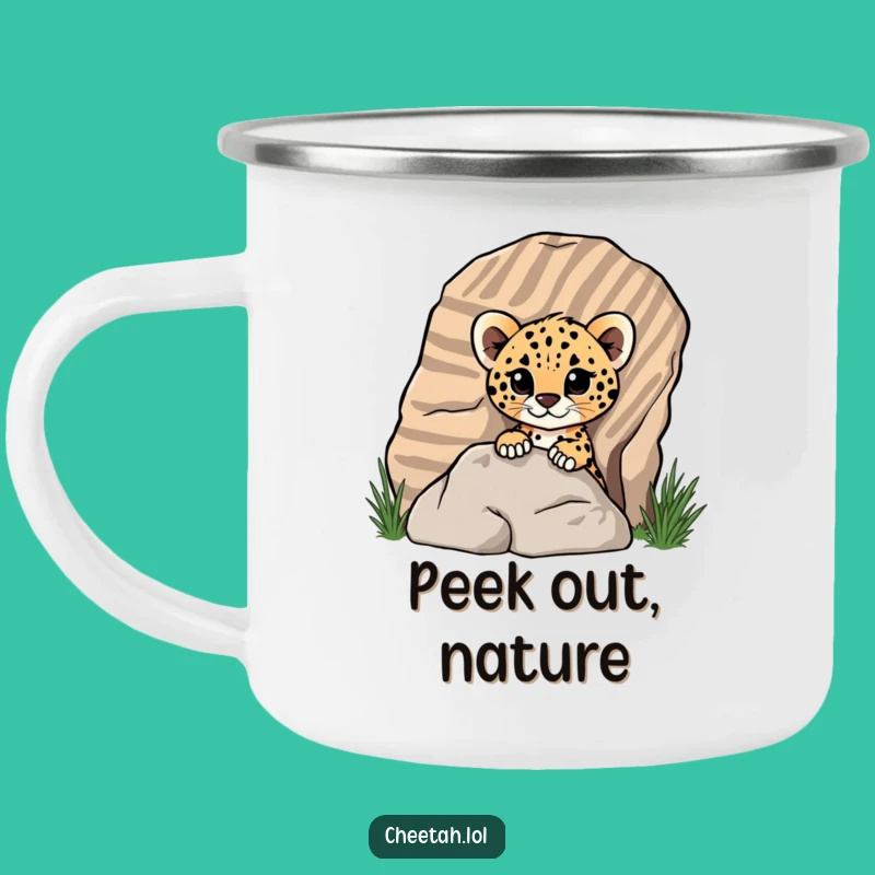 Funny Cheetah Cub Camping Mug - Rugged Humor for Outdoor Adventures Gift