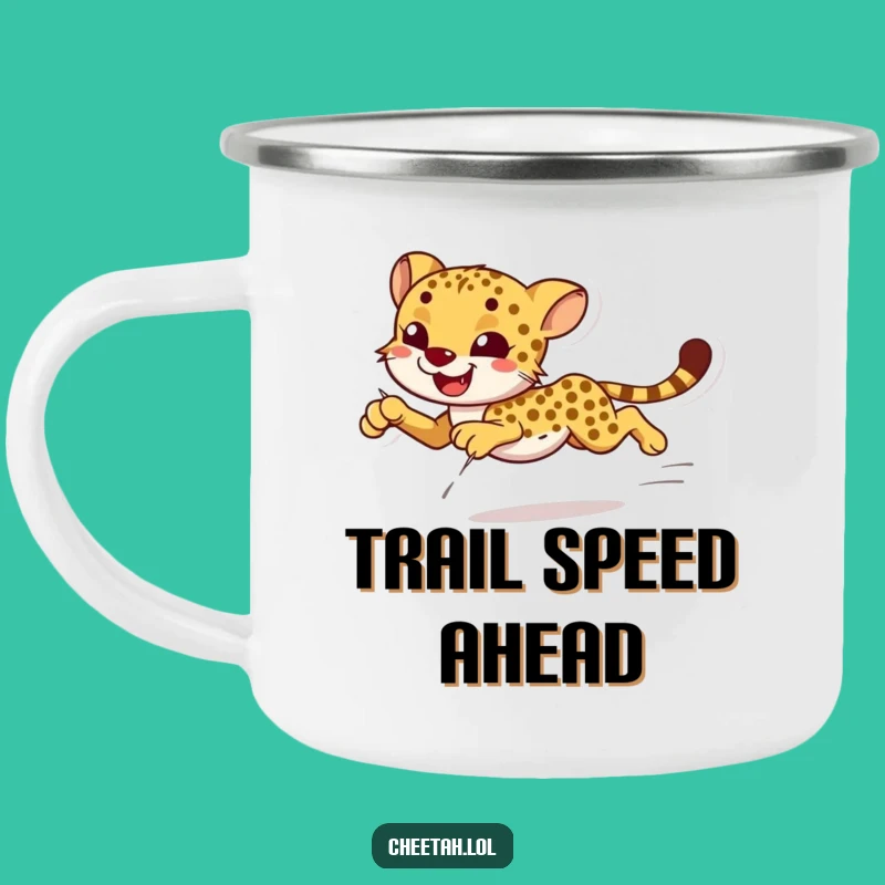 Funny Cheetah Sprint Camping Mug: Sip Your Coffee with Wild Grace
