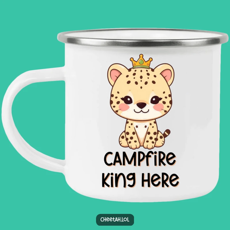 Funny Royal Cheetah Camping Mug: Gentle Adventures, Regal Sips
