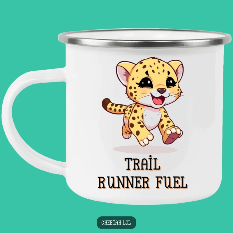 Funny Cheetah Cub Camping Mug - Rugged Joy for Outdoor Escapes Gift