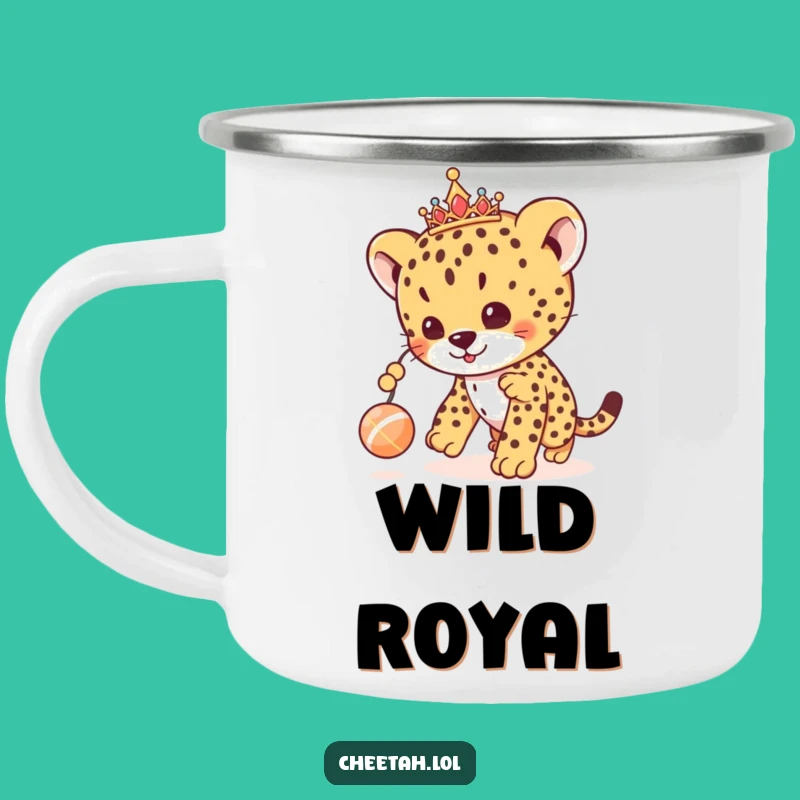 Funny Cheetah Cub Camping Mug: Enjoy Adventures with Royal Playfulness