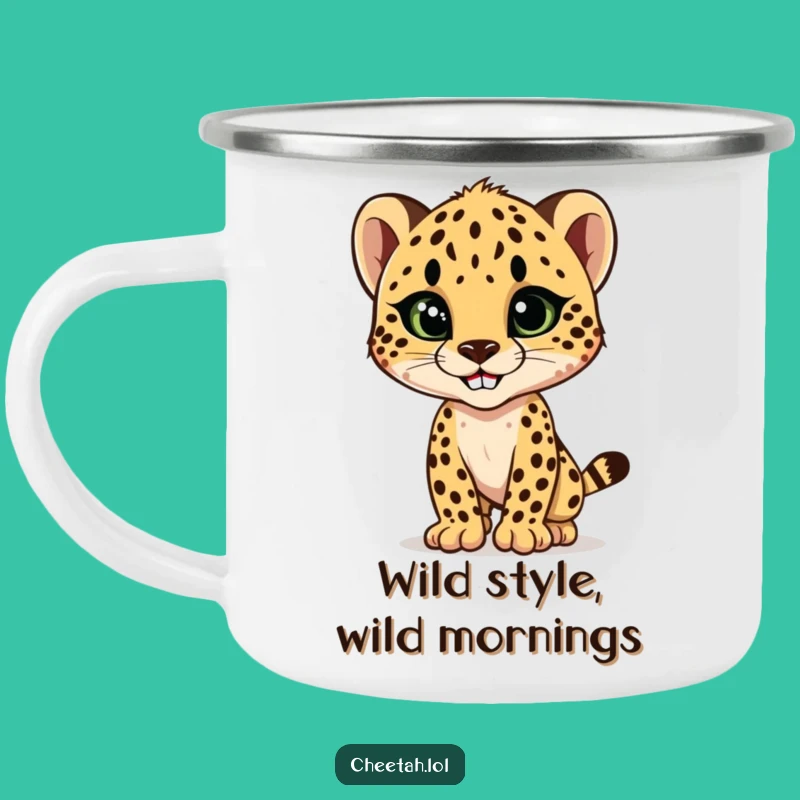 Funny Cheetah Cub Style Camping Mug: Your Adventure Buddy for Style