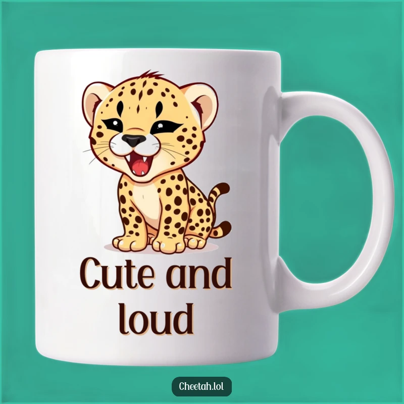 Funny Cheetah Cub Roar Mug - Tiny Fierce Predator Humorous Gift Idea