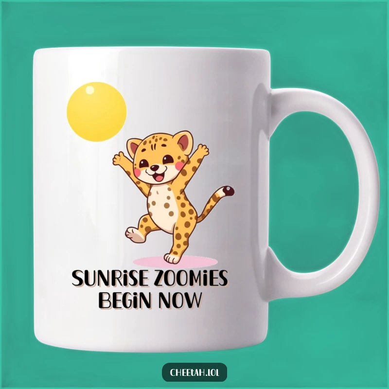 Funny Cheetah Cub Cartwheel Mug: A Hilarious Gift for Animal Lovers