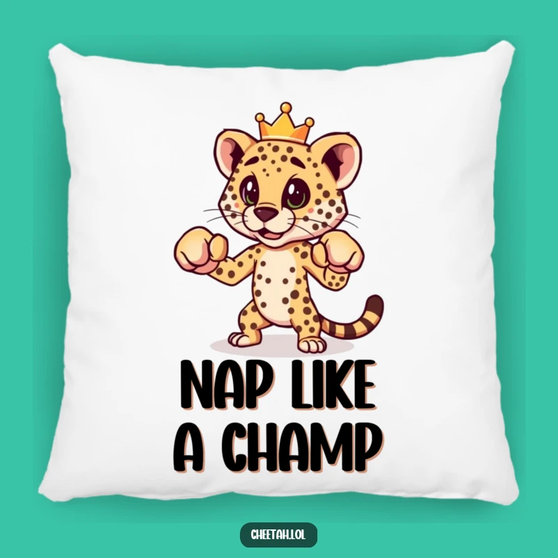 Funny Cheetah Boxing Pillow: Snuggle Up with Regal & Playful Warrior Comfort