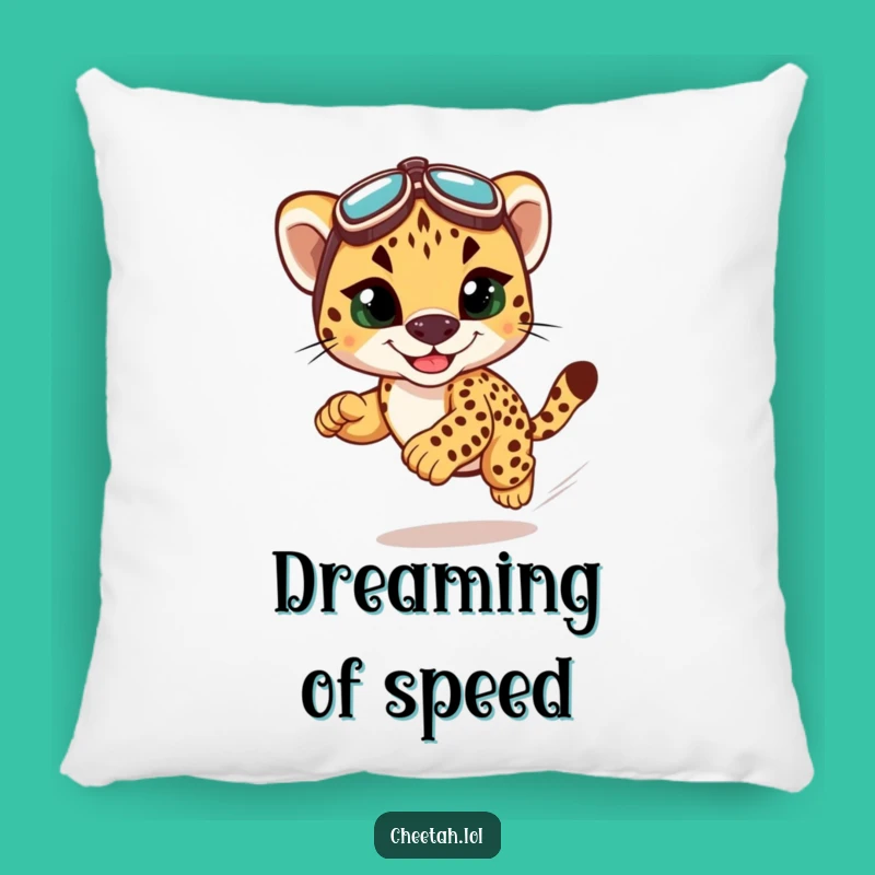 Funny Cheetah Cub Racing Pillow - Cozy Comfort for the Speedy Soul
