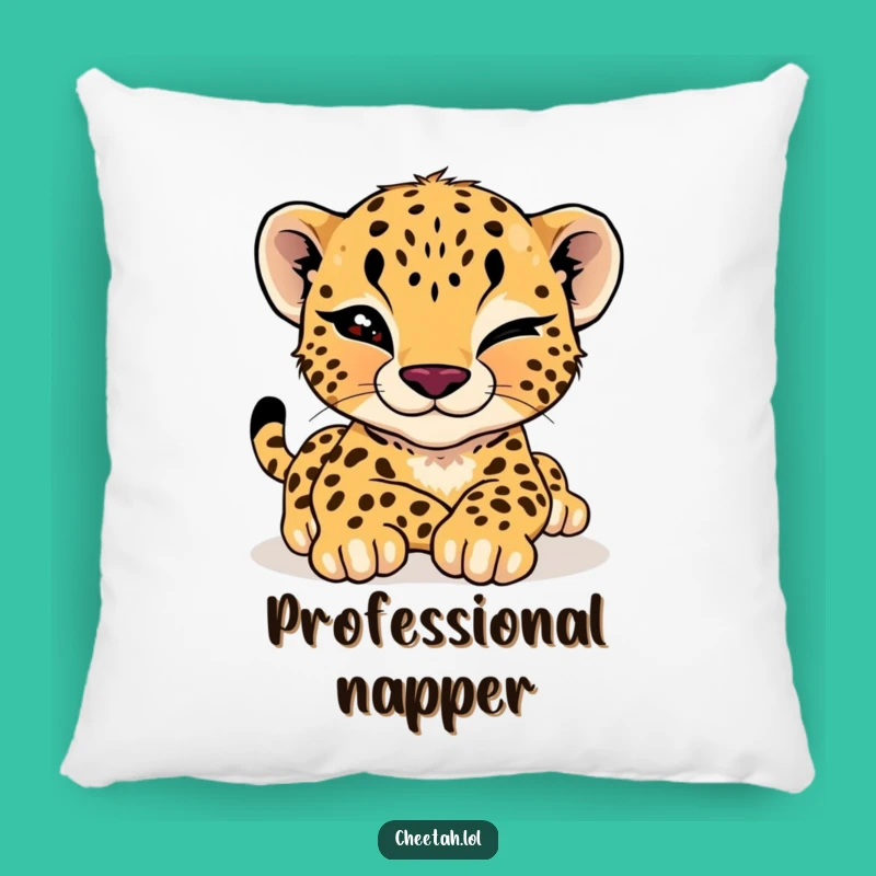 Funny Cheetah Cub Wink Pillow: Cozy Comfort with Playful Charm