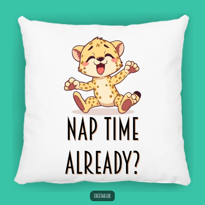 Funny Cheetah Pillow: Comfy Tripping Animal Accent for Cozy Spaces