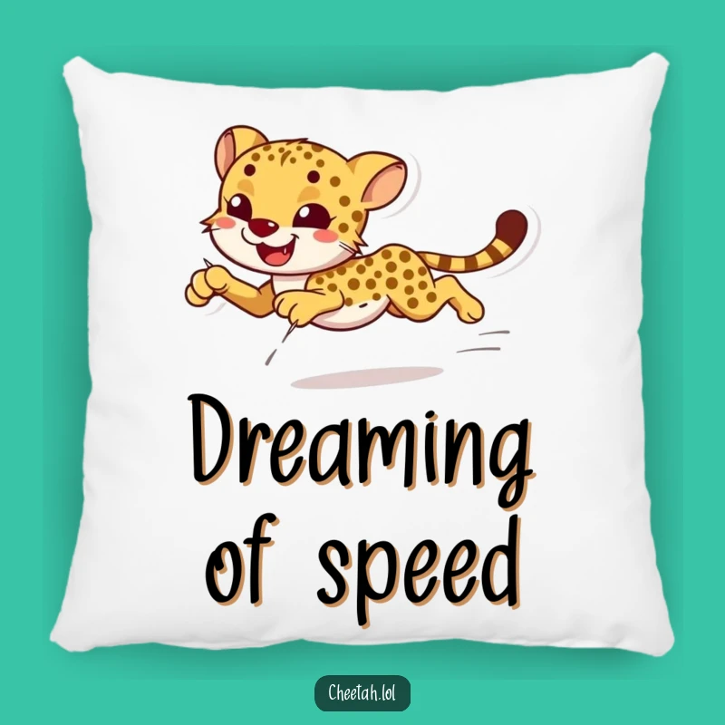 Funny Cheetah Sprint Pillow: Cozy Up with this Graceful Animal Design