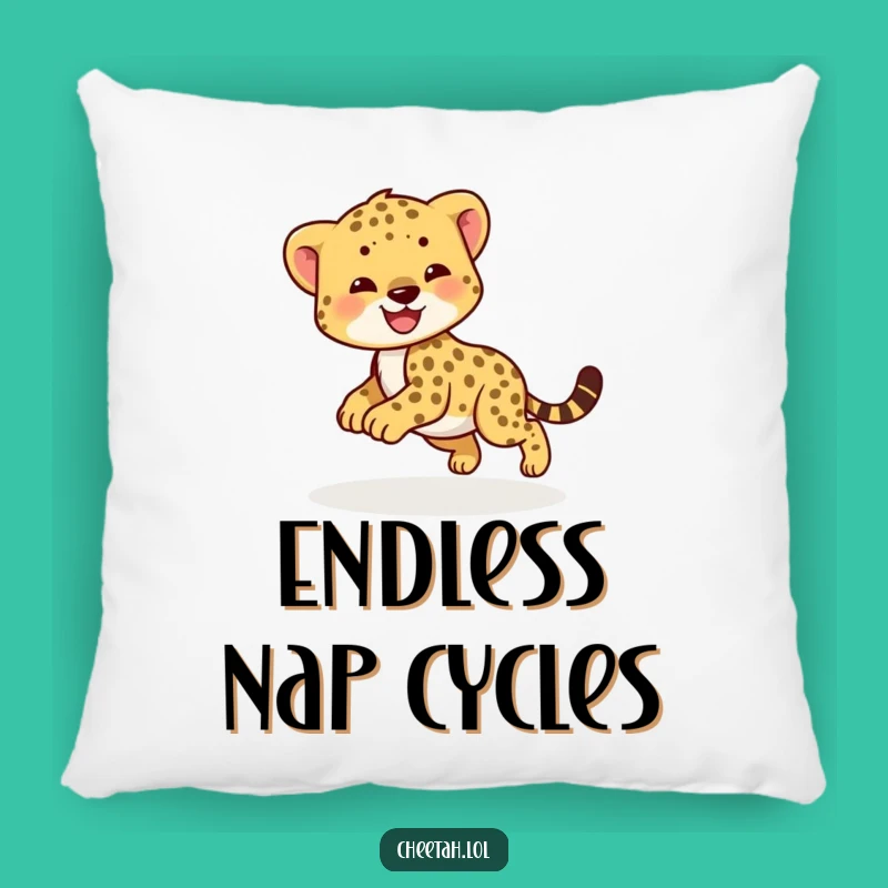 Funny Happy Cheetah Cub Playful Pillow - Cozy Accent of Joy!