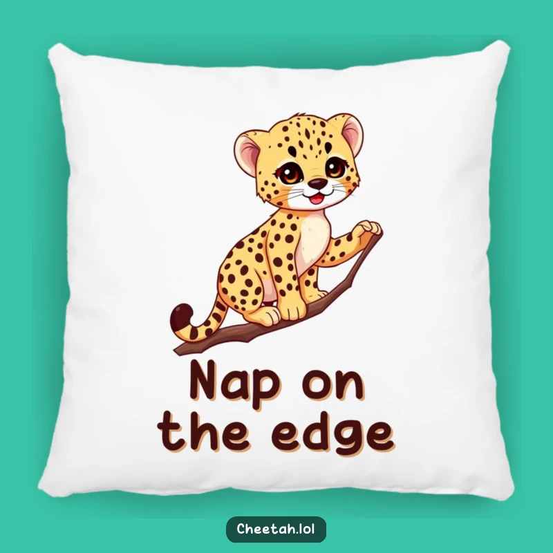 Funny Cheetah Cub Pillow: Graceful Acrobat Comfort, Hilarious Woodland Surprise Decor