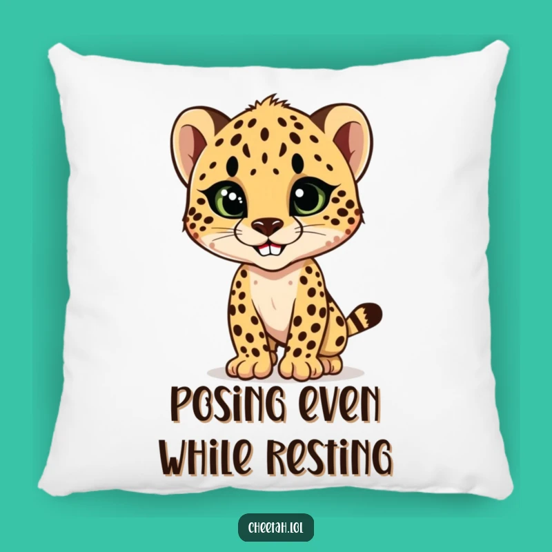 Funny Cheetah Cub Style Pillow: Liven Up Your Space with Fierce, Comfy Decor