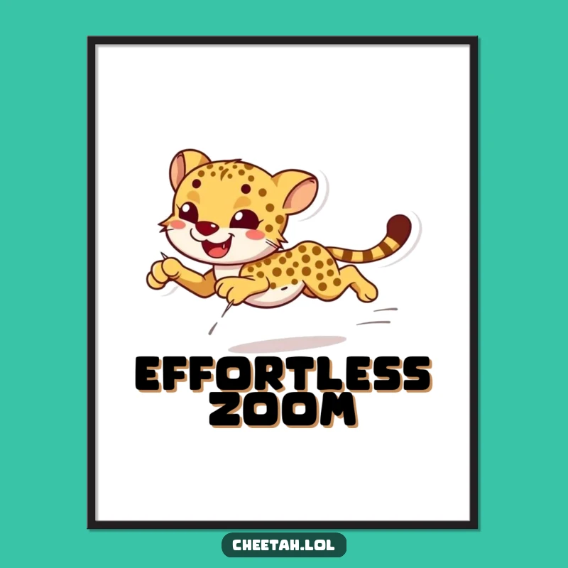 Funny Cheetah Sprint Digital Art: Graceful Speed Illustration for Instant Decor