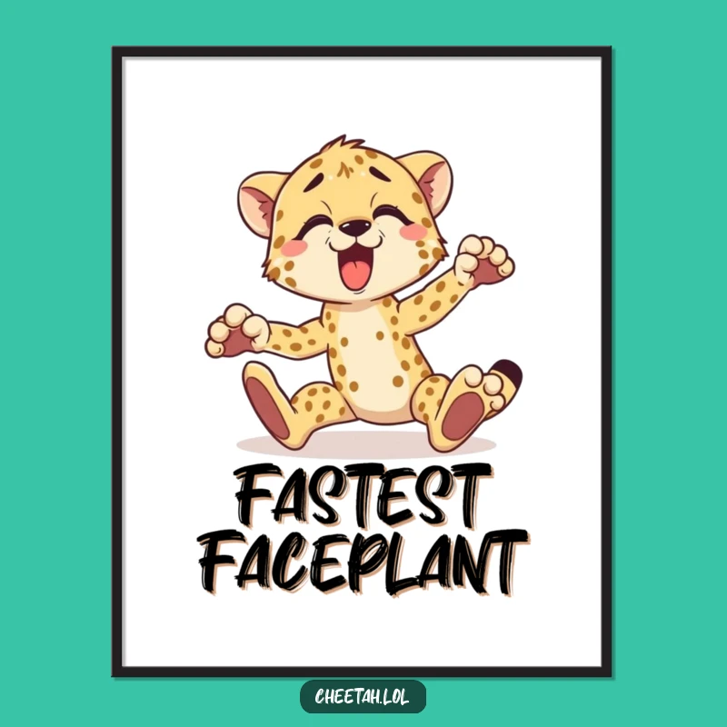 Funny Cheetah Digital Art: Instant Tripping Animal Download for Laughs