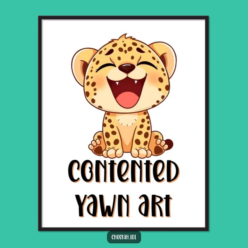 Funny Cheetah Cub Yawn Digital Art - Instant Happy Smiles Download