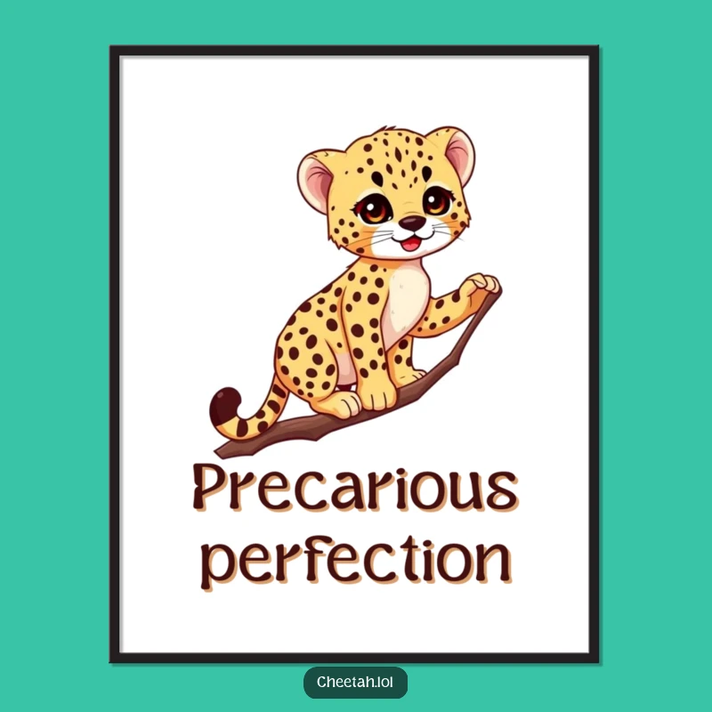 Funny Cheetah Cub Digital Art: Graceful Acrobat Download, Hilarious Woodland Surprise