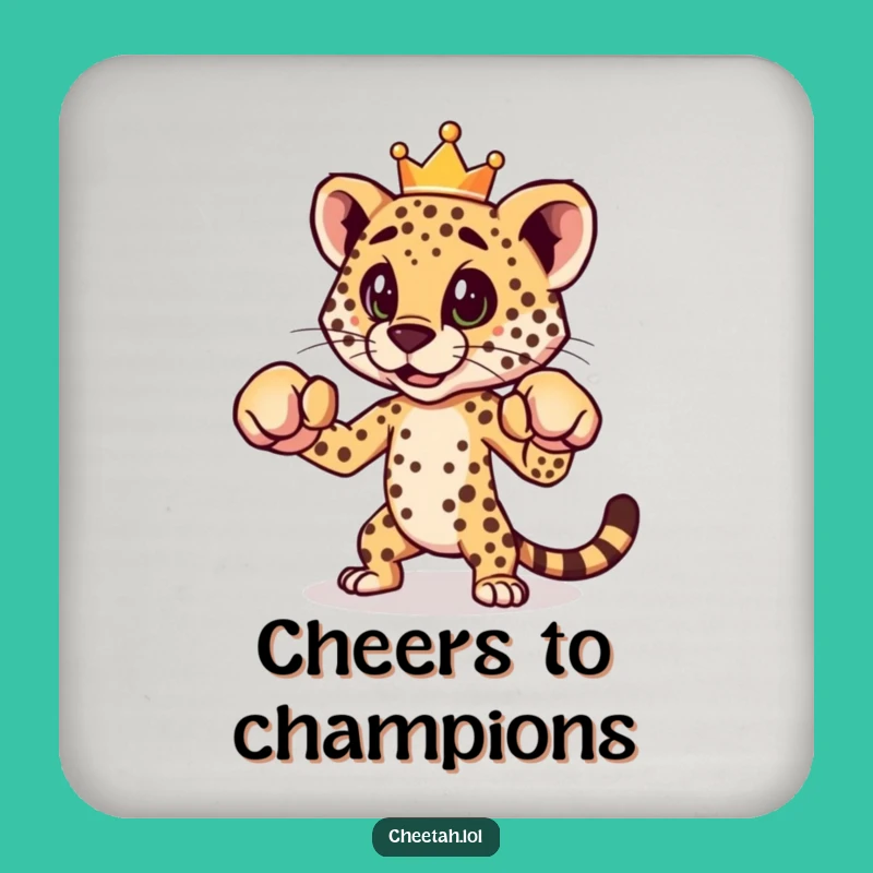 Funny Cheetah Boxing Coaster: Protect Surfaces with Regal & Punchy Style