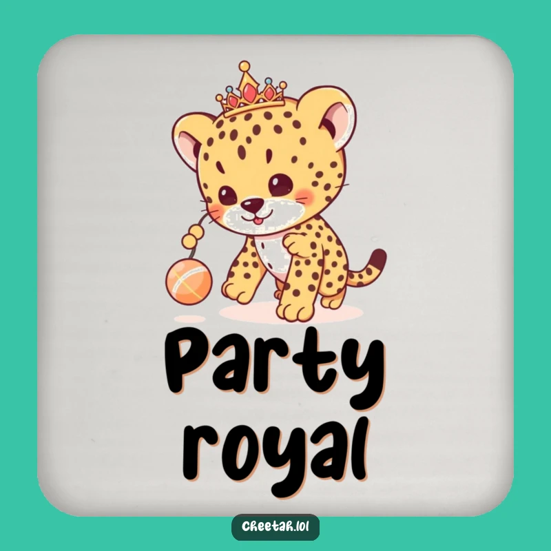 Funny Cheetah Cub Coaster Set: Protect Surfaces with Royal Playfulness