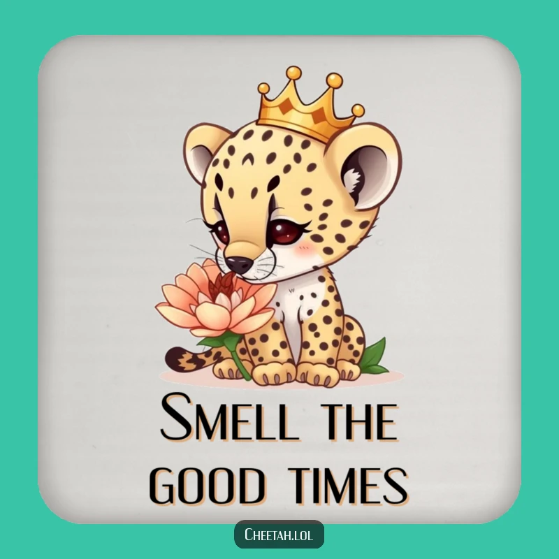 Funny Cheetah Cub Crown Coaster: Curious Table Protector, Perfect Funny Gift