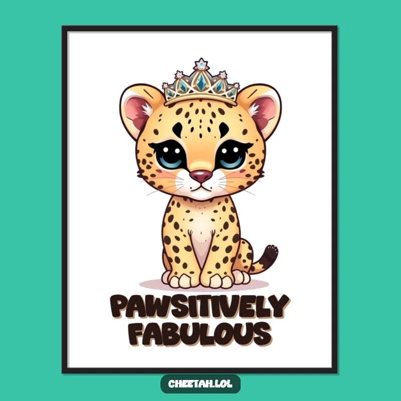 Funny Cheetah Cub Model Poster - Adorable Animal Art for Your Walls