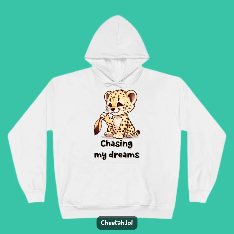 Funny Cheetah Cub Feather Hoodie - Cozy Playful Cub Apparel