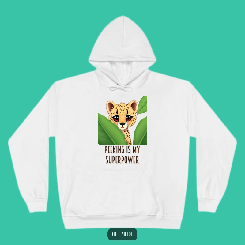 Cozy Funny Cheetah Leaf Hoodie - Curious Eyes Warm Gift