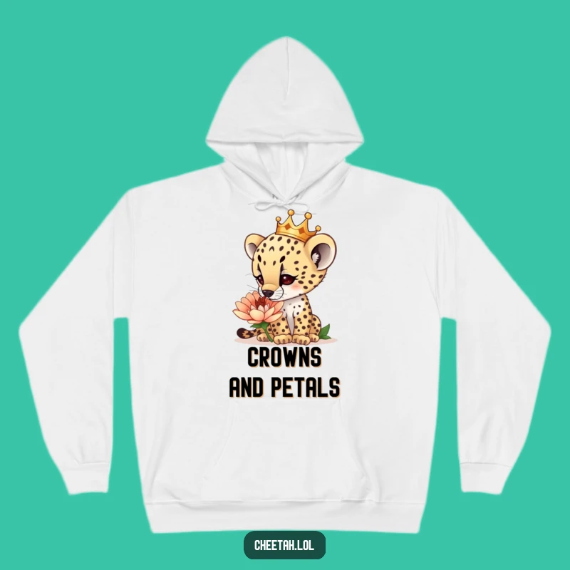 Funny Cheetah Cub Crown Hoodie: Cozy Explorer Wear, Ideal Funny Gift