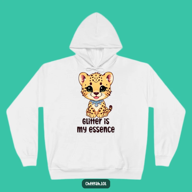 Cozy Funny Cheetah Cub Smirk Collar Hoodie: Sassy & Warm Gift