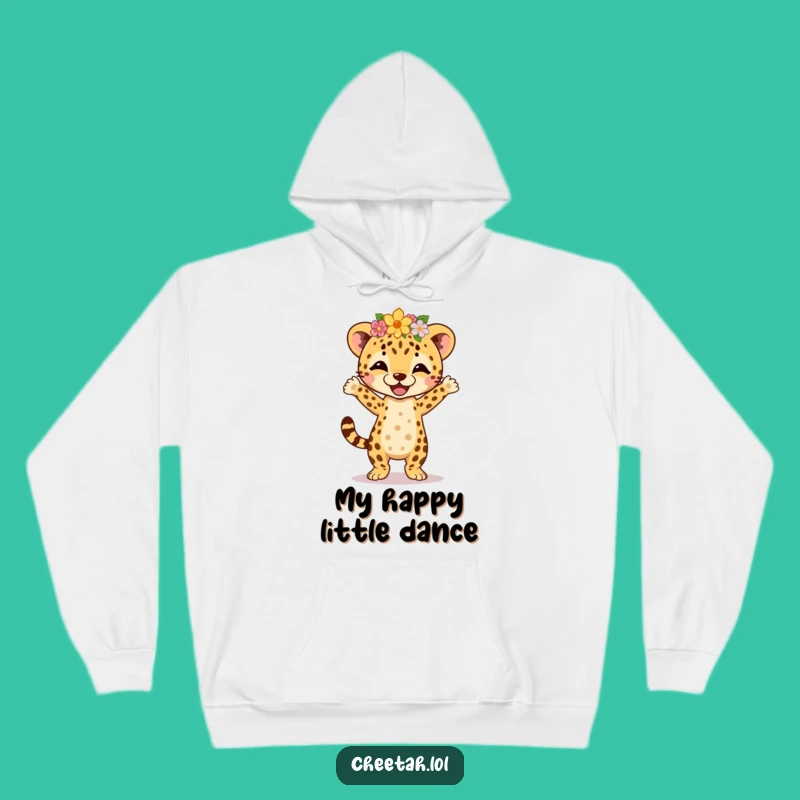 Cozy Funny Cheetah Jig Hoodie - Flower Crown Dance Comfort Gift
