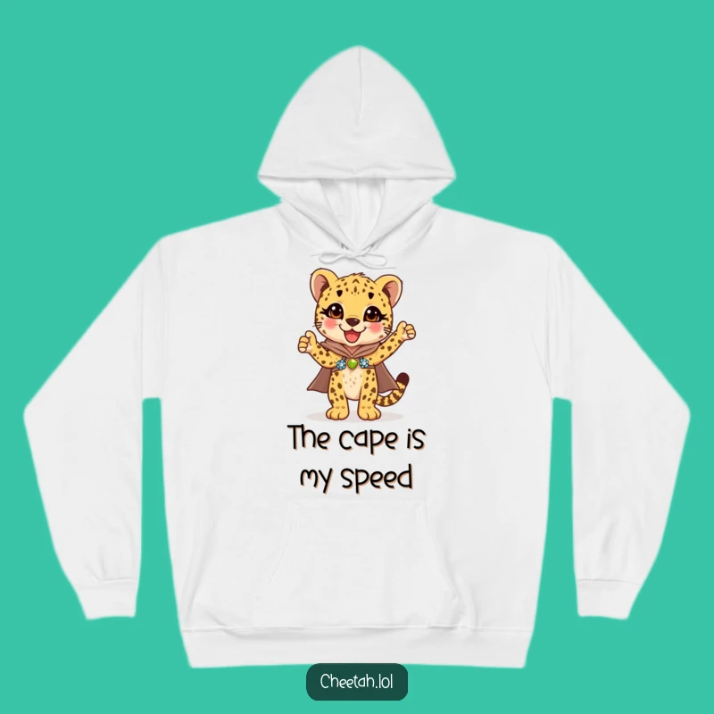 Funny Cheetah Cub Cape Hoodie: Cozy & Sparkly Gift for Cheetah Lovers