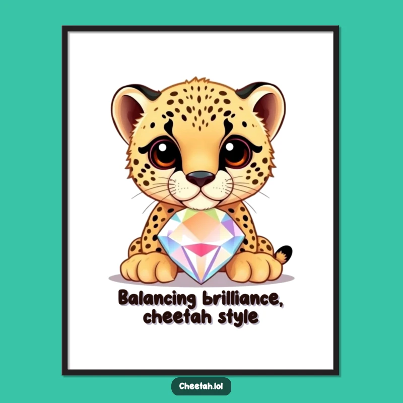 Funny Free Printable Cheetah Wall Art: Jewel Nose Cub Downloadable Decor