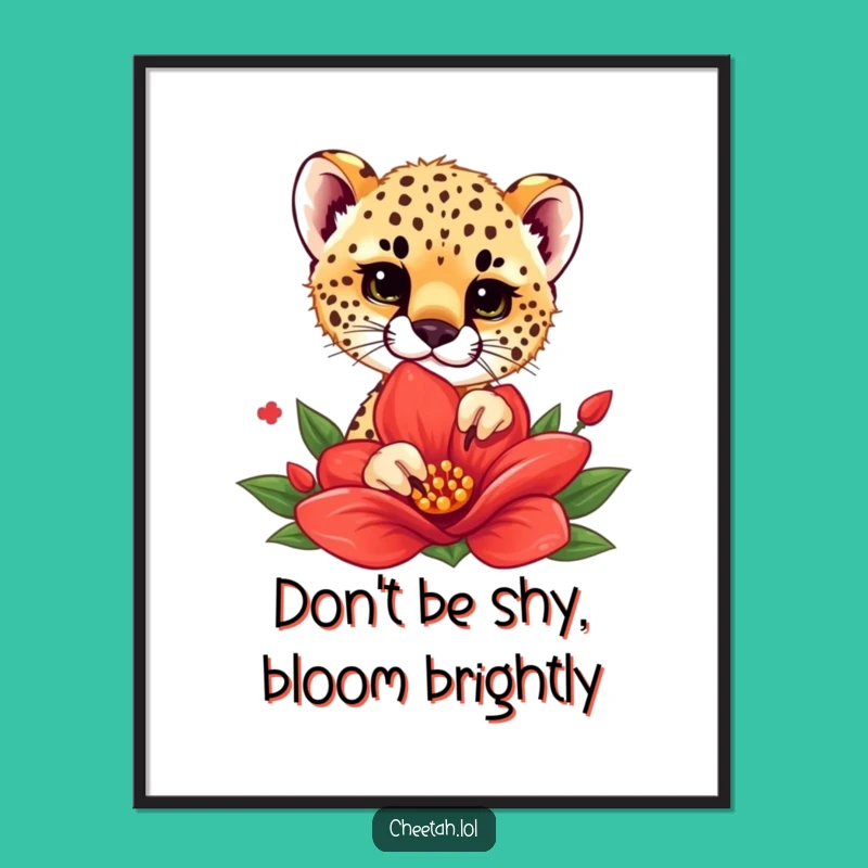 Free Printable Cheetah Cub Wall Art: Peek-a-Boo Whimsy, Hilarious Downloadable Gift