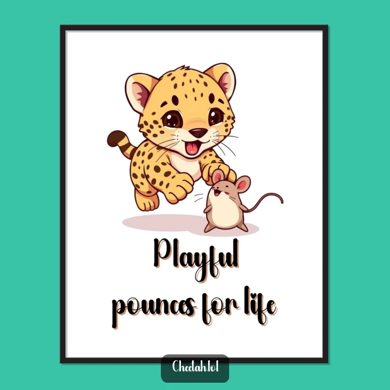 Free Printable Wall Art: Playful Cheetah Cub - Cute & Funny Downloadable Decor