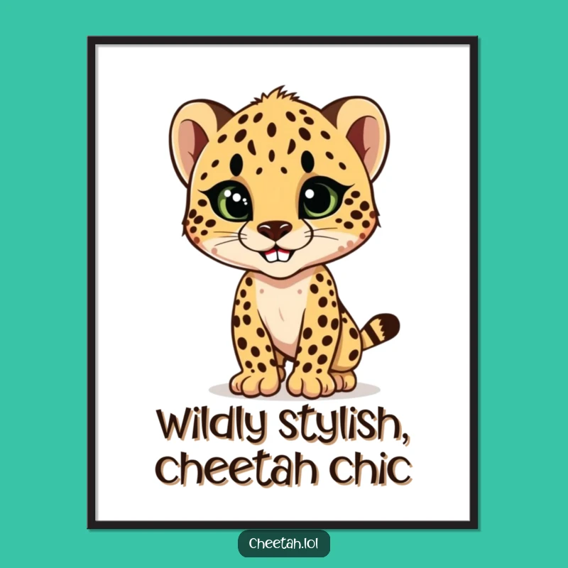 Free Printable Wall Art: Stylish Cheetah Cub, Trendy Downloadable Decor for Any Room