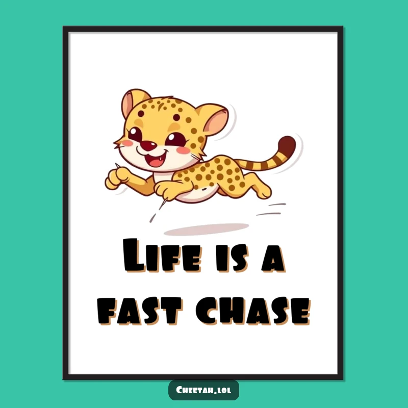 Free Printable Wall Art: Graceful Cheetah - Dynamic & Funny Downloadable Decor