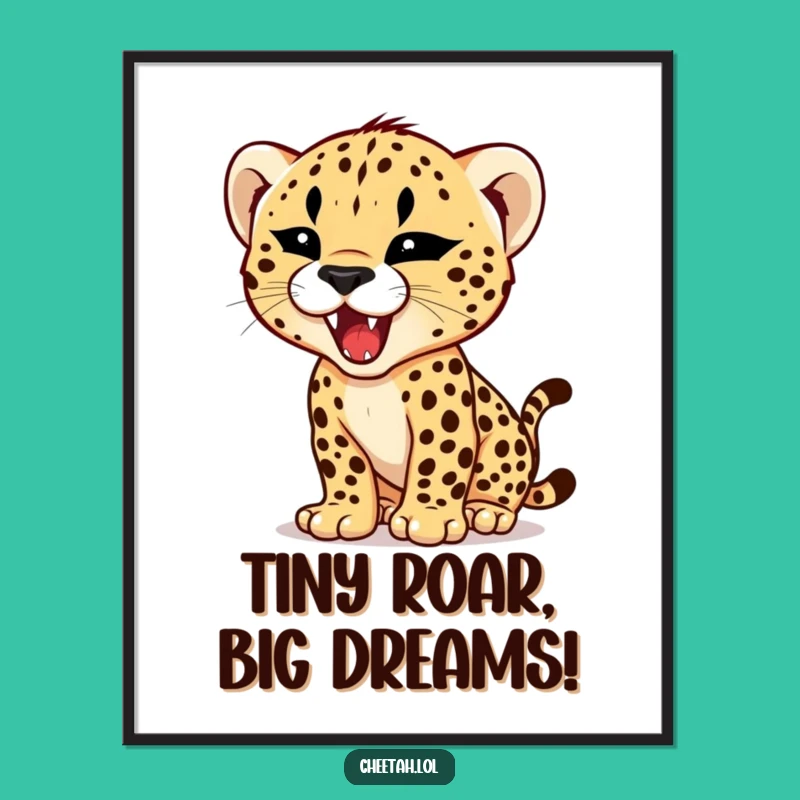 Free Printable Wall Art: Fierce Cheetah Cub Roar Hilarious Downloadable Decor