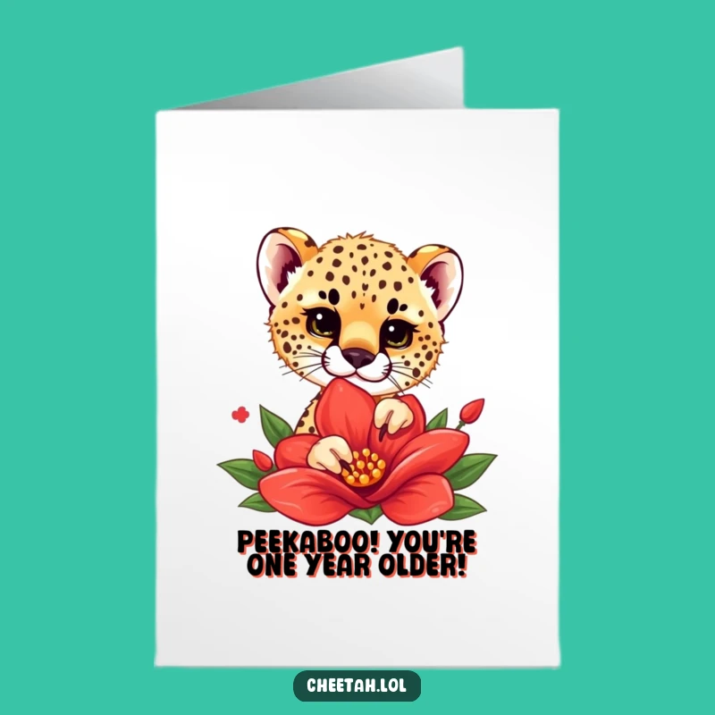 Free Printable Cheetah Cub Birthday Card: Peek-a-Boo Fun, Hilarious Downloadable Gift