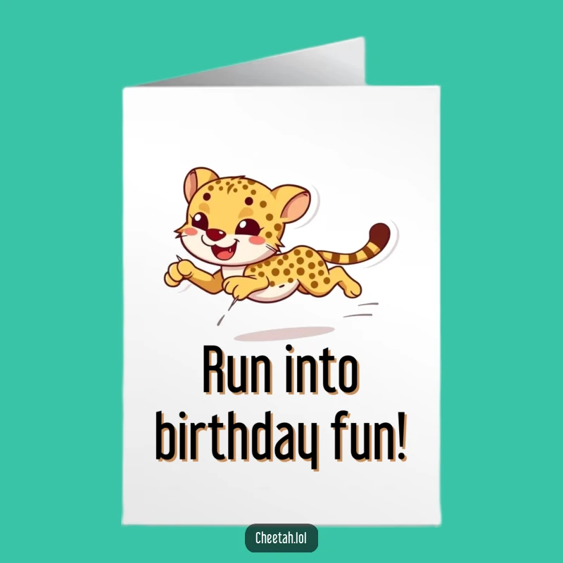 Speedy Cheetah Birthday Card: Free Printable - Energetic & Funny Downloadable Gift