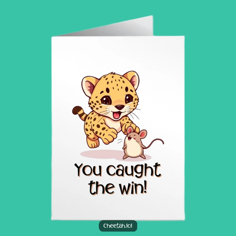 Free Printable Congrats Card: Playful Cub - A Cute & Funny Downloadable Gift
