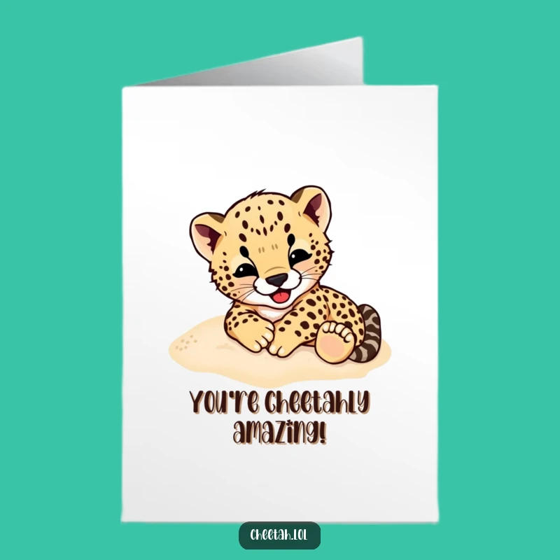 Free Printable Cheetah Cub Congrats Card Funny Downloadable Gift
