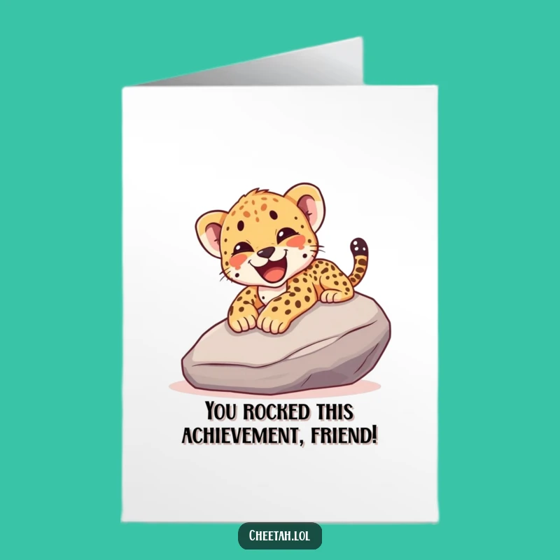 Free Printable Cheetah Cub Congrats Card: Slide to Victory with this Funny Downloadable Gift